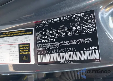 2018 Mercedes-Benz Glc 300 4Matic from USA, damaged, VIN WDC0G4KB1JV073314